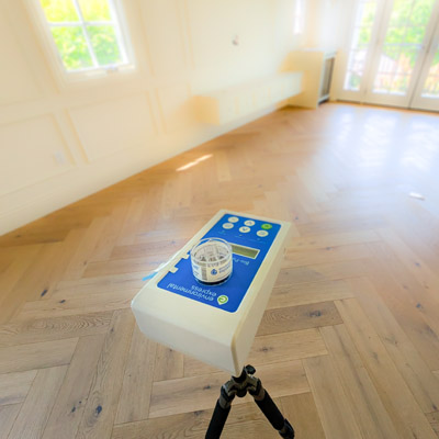 Air Sampling. Professional mold air sampling using a specialized spore trap to measure indoor mold spore concentrations in the breathing zone.