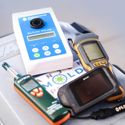 Tools used by mold inspection and environmental testing professionals for thorought test only mold inspections.