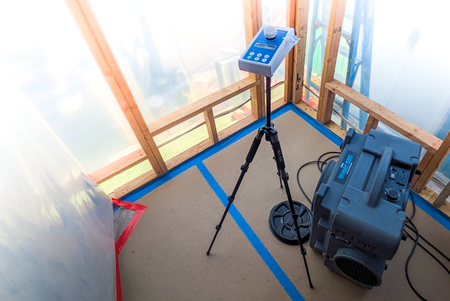 Post remediation clearance testing in San Fernando Valley home. Air sampling. AIHA accredited lab testing.